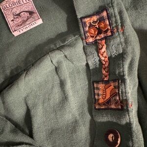 Vintage Green Gloriette shirt with Embroidered Details